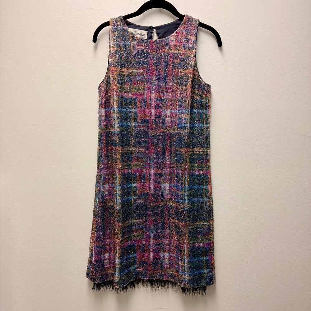 Sara Campbell Sequin Multicolor Sleeveless Knee Length Dress Size 2